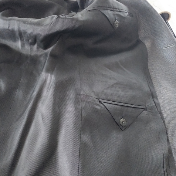 Oscar de la Renta Classic Grey Brown Blend Silk Wool Blazer Jacket 44L - Picture 9 of 11